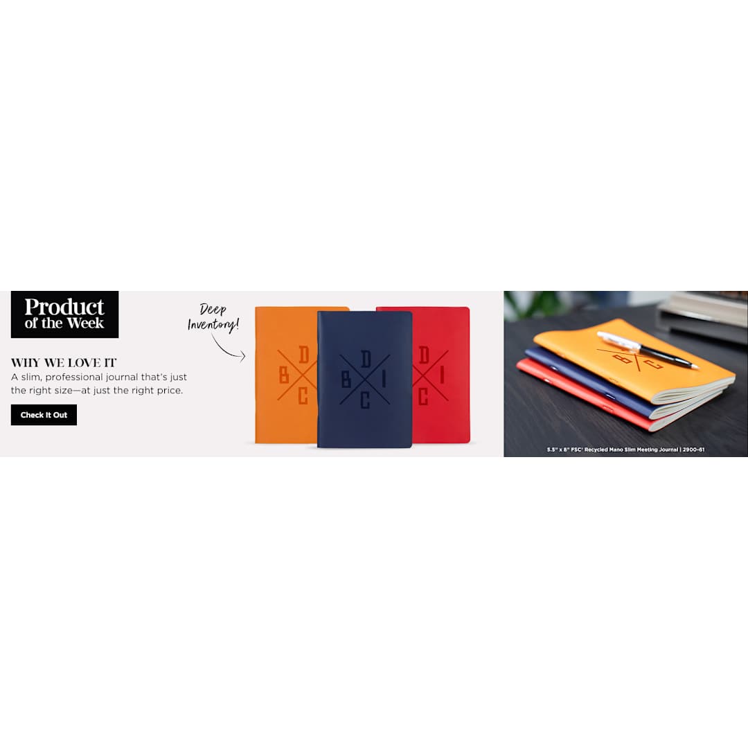 5.5” x 8” FSC ® Recycled Mano Slim Meeting Journal
